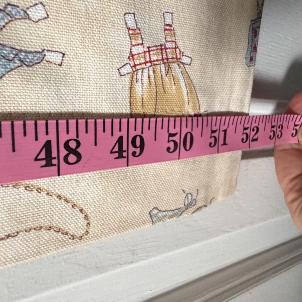 Paper Doll Print 2 Window‎ Valances52x17 Cream Excellent Lined USA
